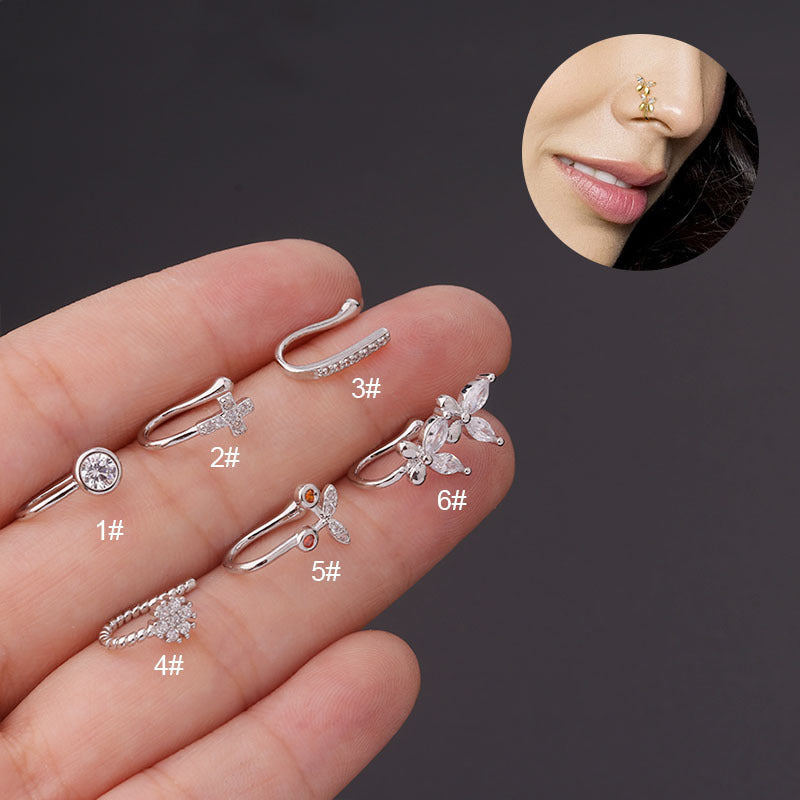 Anneau de nez en forme de papillon sans perforation