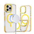 Cas de téléphone magnétique applicable transparent bicolore