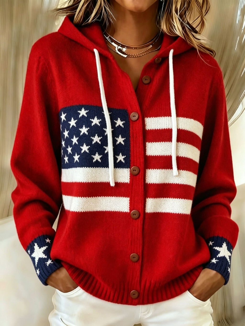 Laid-back de style américain Cardigan Hoodie