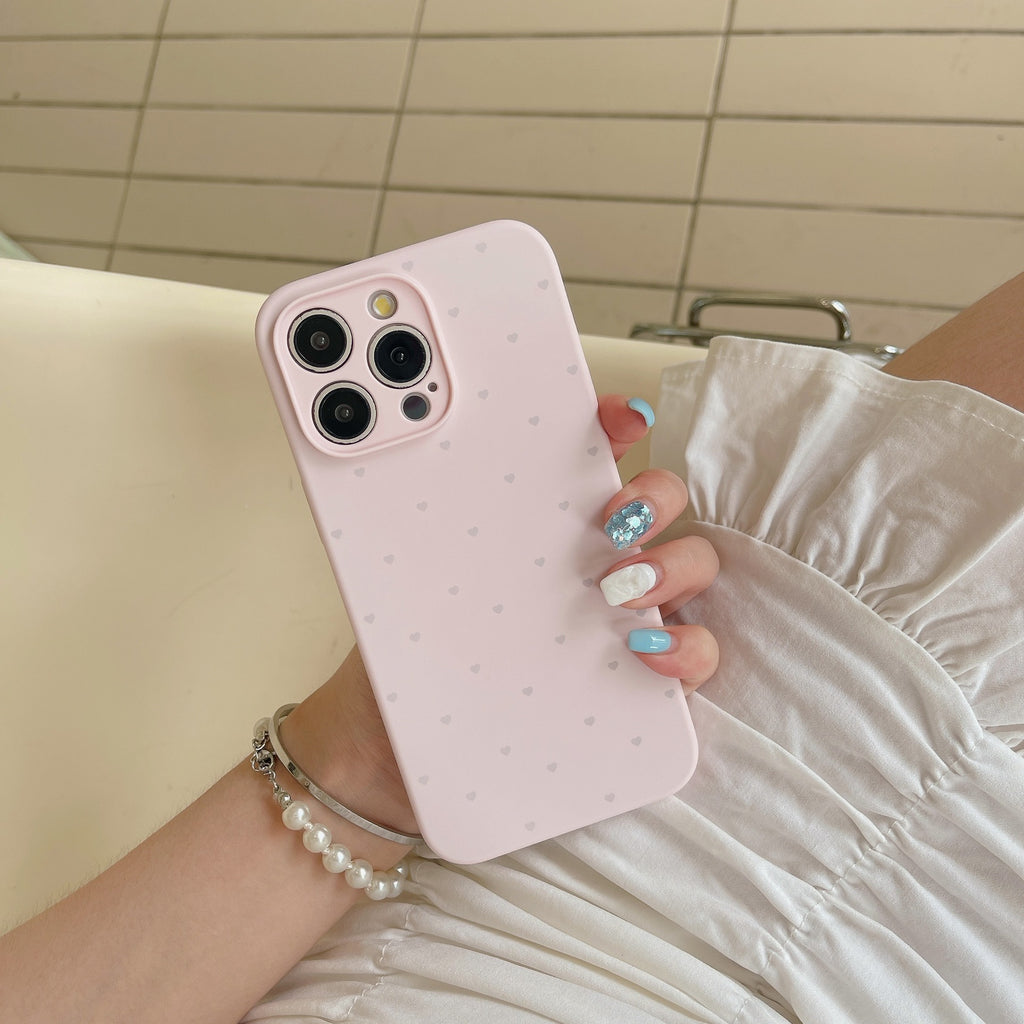 Phone Case Love Coeur Silicone liquide Buck Résistance