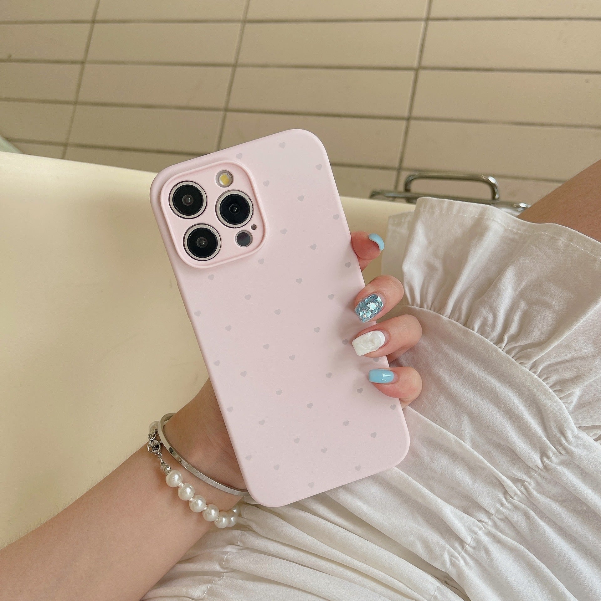 Phone Case Love Coeur Silicone liquide Buck Résistance
