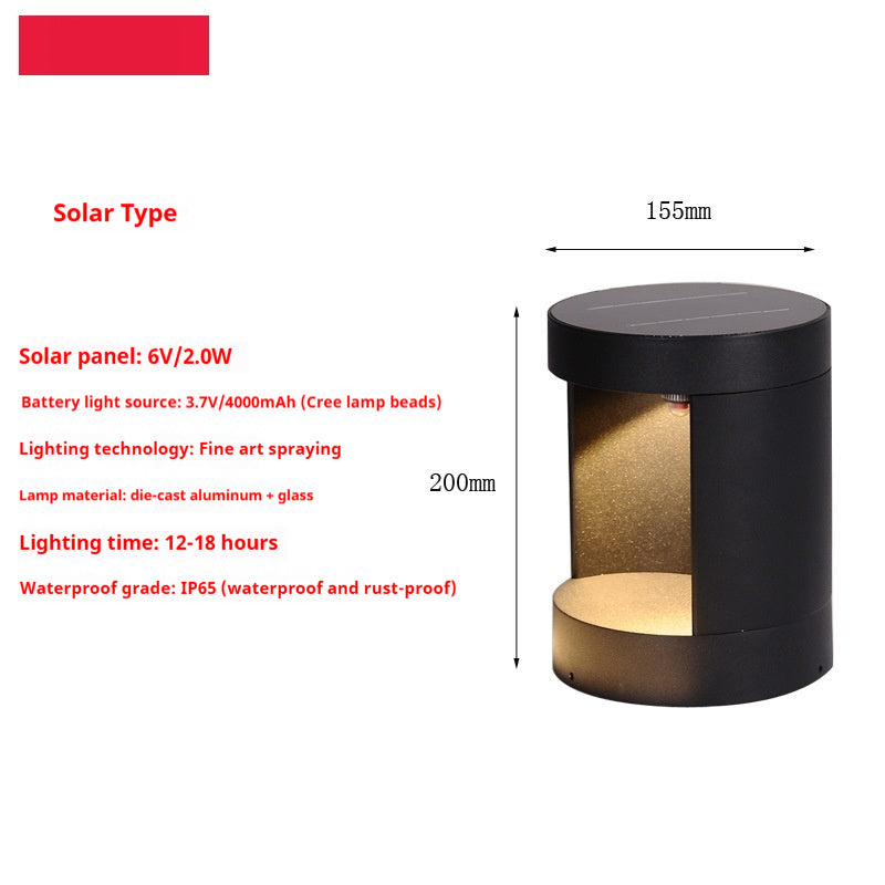 Led Solar Outdoor Étanche à l'eau Une face lumineuse pelouse Lampe Park Villa Lampe Courtyard Sem