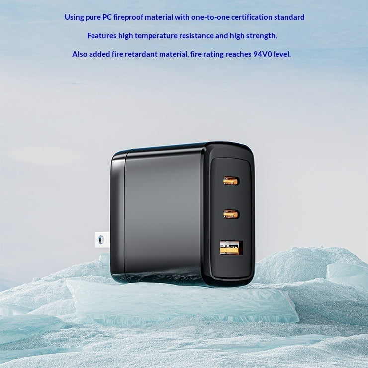 Chargeur à charge rapide à trois ports Gallium Nitride