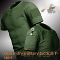 T-shirt noir manches courtes T-shirt pour hommes Entraînement porter Fan militaire Col d'équipage