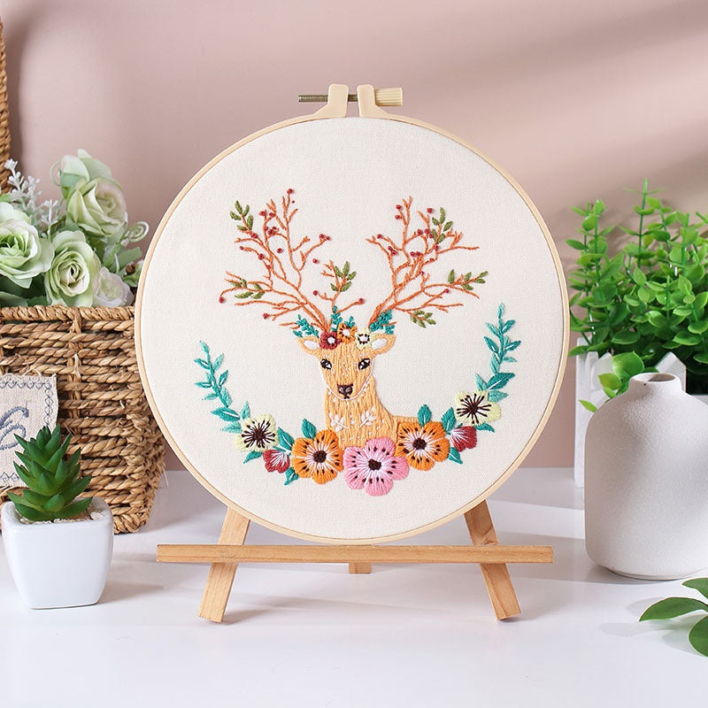 Broderie à la main Matériau de l'emballage écureuil Chouette Fox Elk de chat