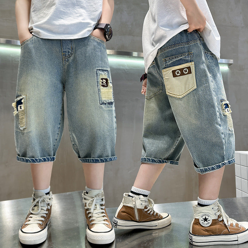 Short de vêtements d'été garçon mince denim