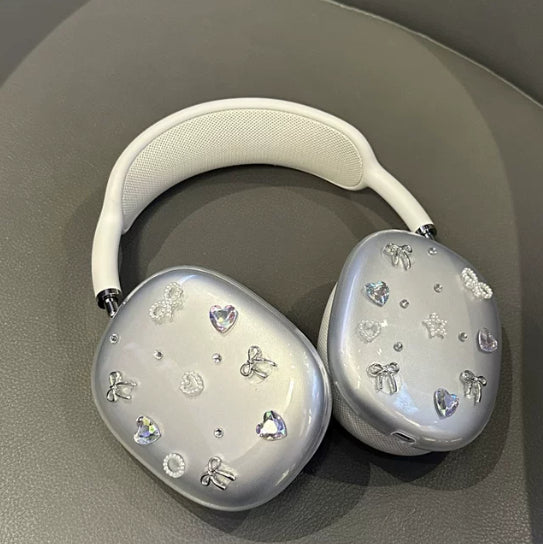 Couverture de protection du boîtier Bluetooth de l'oreille du coeur de nœud de noeud mignon Bow