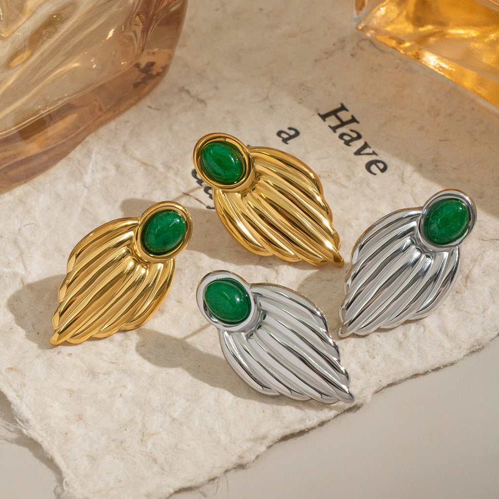 Boucles d'oreilles en pierre bleue personnalisées