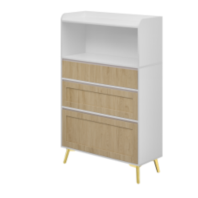 Design moderne Cadre en bois massif blanc Cabinet de rangement à trois tiroirs