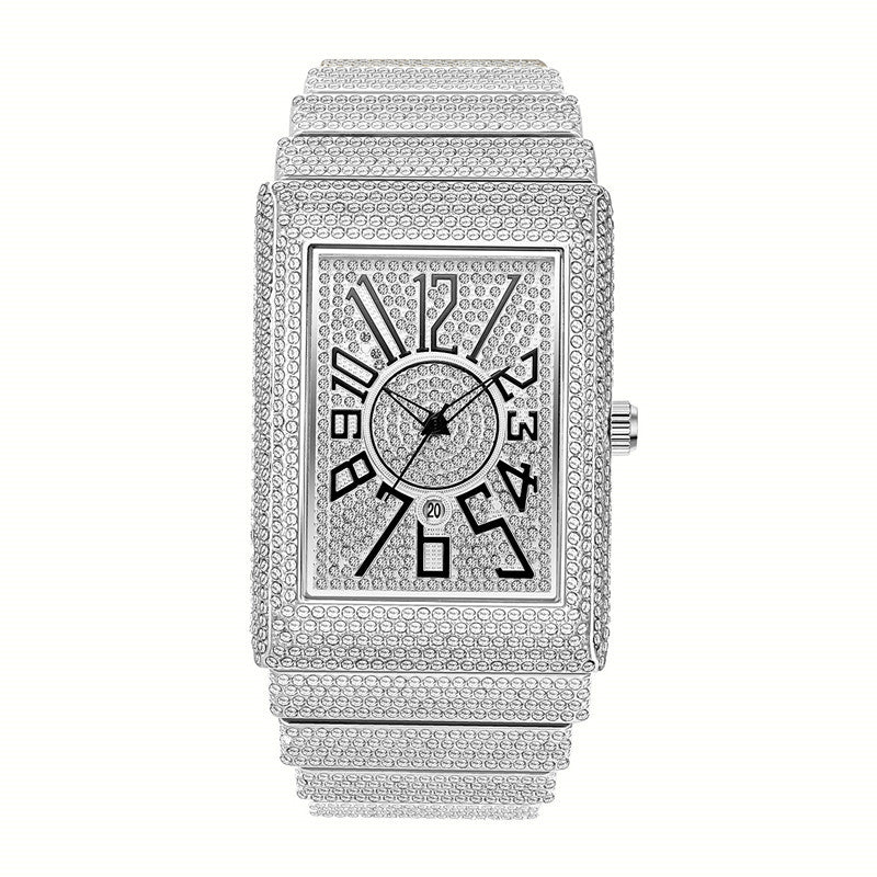 Montres de diamants Super Starry Square pour hommes