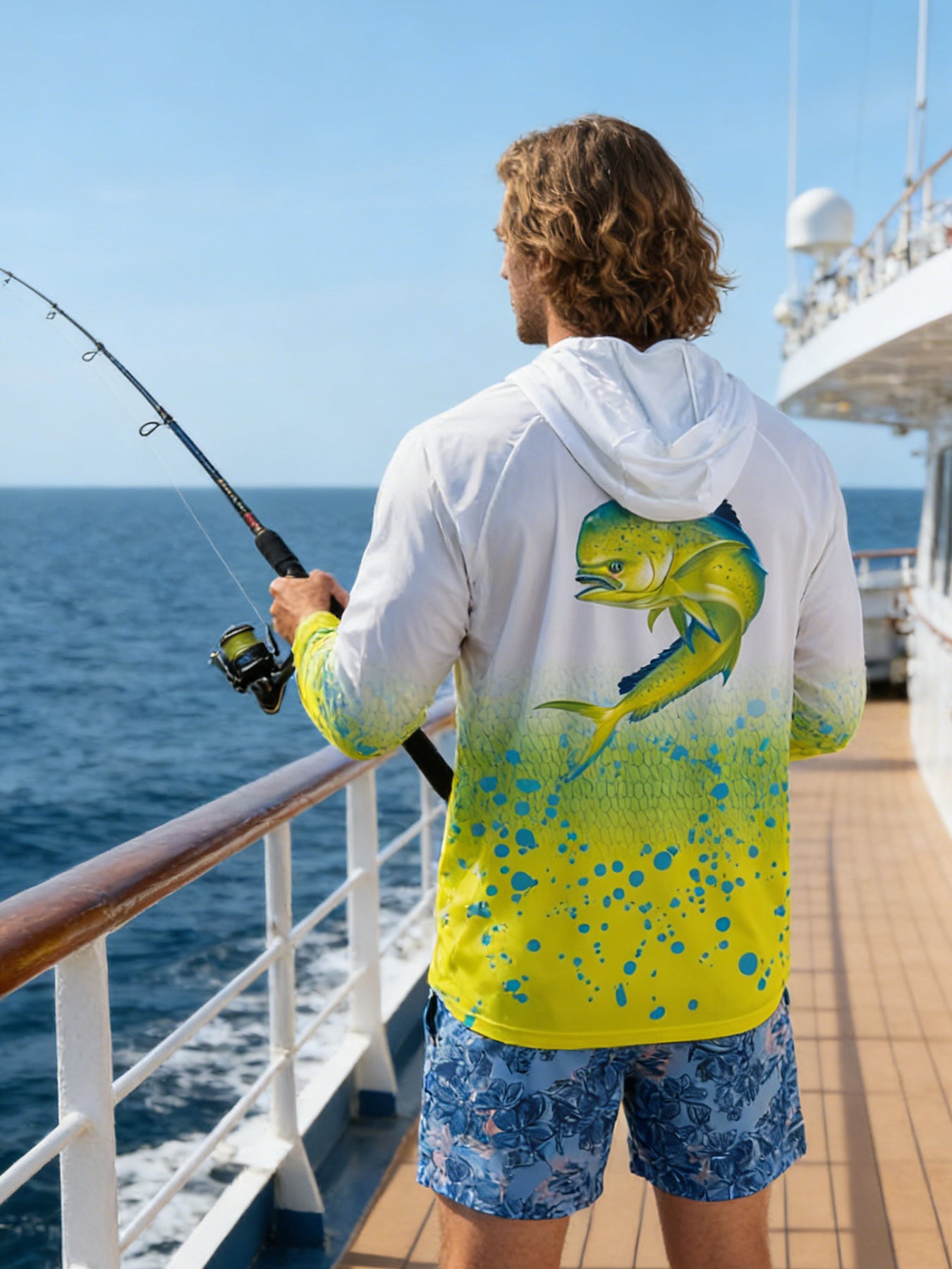 Pêche Hoodie UPF 50 anti UV Sailing Shirt Surf d'été Hommes Long Sleeve Hunting Jersey
