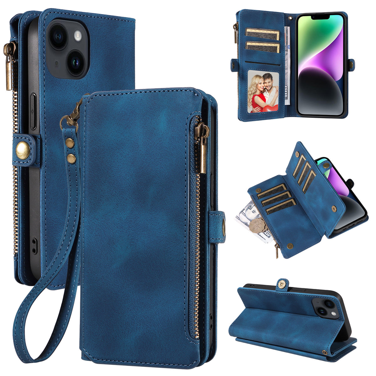 Étui de téléphone en cuir anti-chute