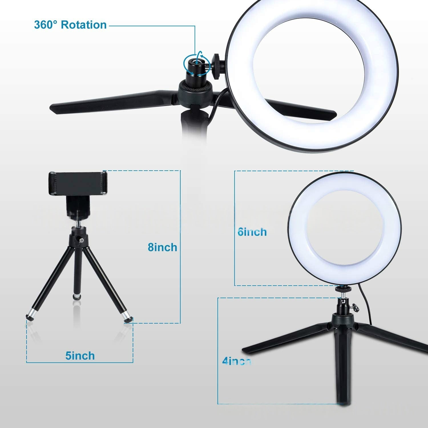Anneau LED Lumière de remplissage de lumière de beauté avec support