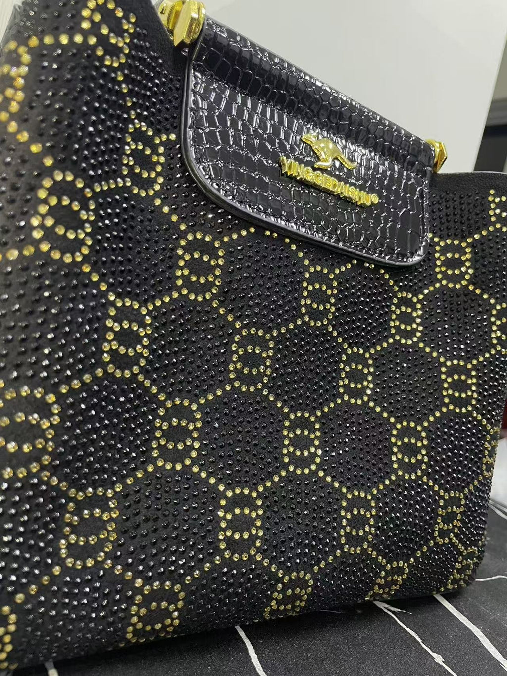 Sac à main minimaliste pour femmes avec Strass appliqué à la chaleur