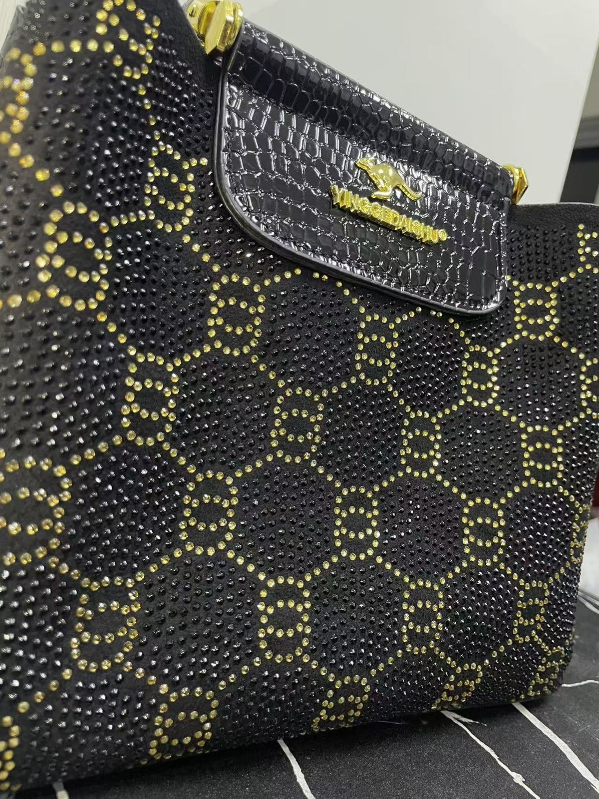 Sac à main minimaliste pour femmes avec Strass appliqué à la chaleur