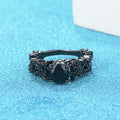 Punk Électroplaqué Noir Or Incrusté Black Zircon Anneau
