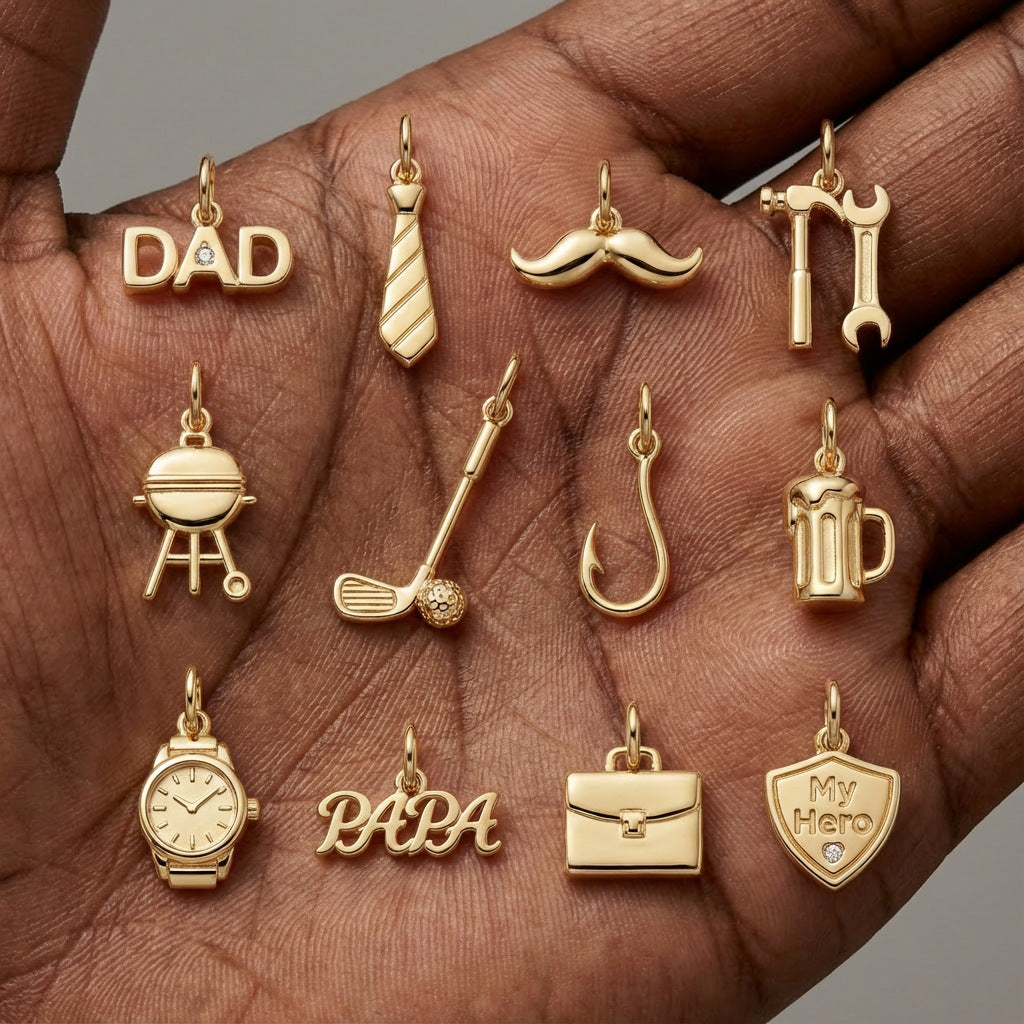 Pendentif jour Pères en acier inoxydable Bricolage Accessoires