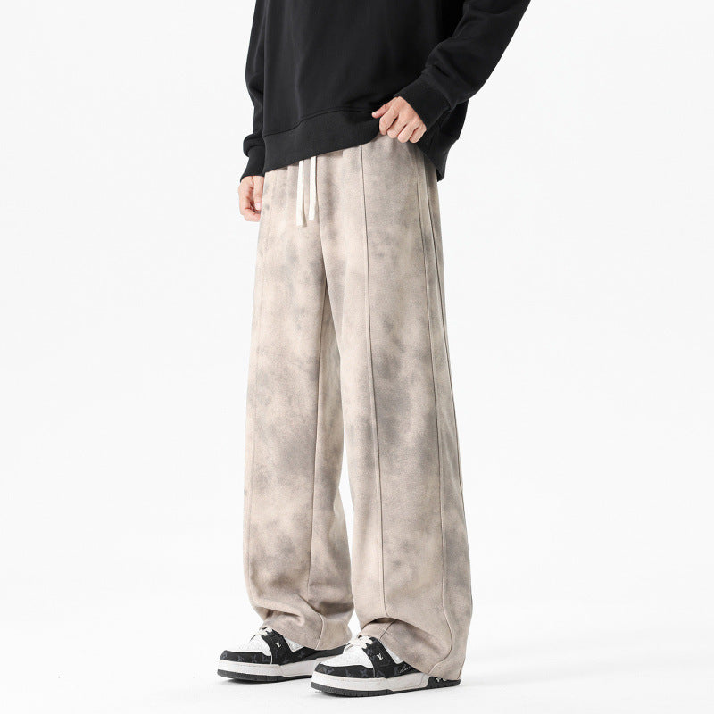 Pantalon rétro-caustomisé à large leg pour hommes