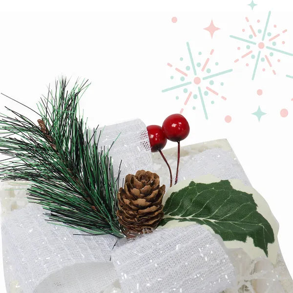 3pcs carré ABS plastique Rack Garden Festive Décoration LED60 lumière chaud blanc coton léger