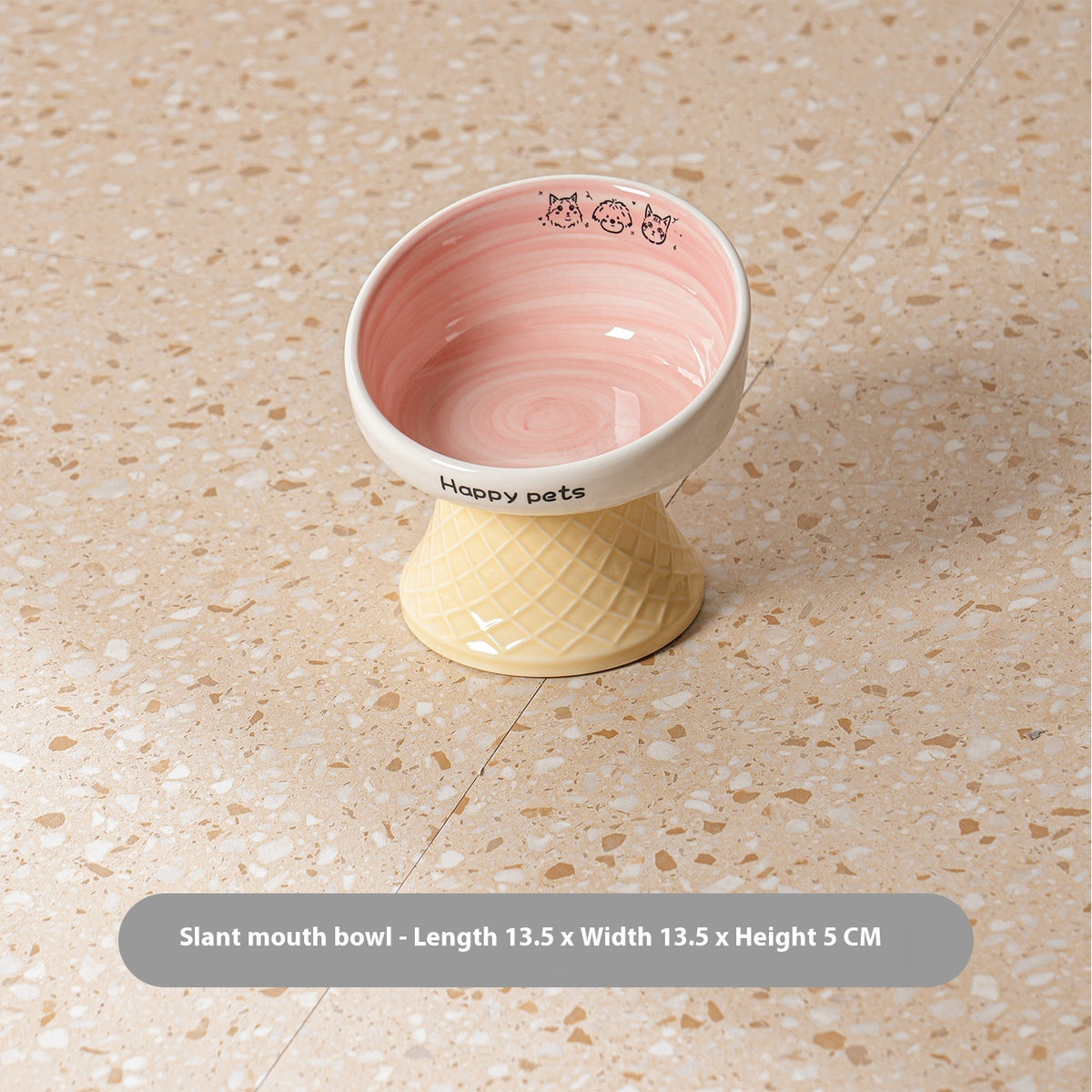 Céramique High Foot Cat Bowl Protection du cou pas facile à frapper sur Snack Dish Brinking Wate