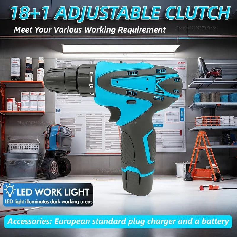 12V sans fil perceuse de perceuse outil électrique d'alimentation électrique avec 32 Nm de couple