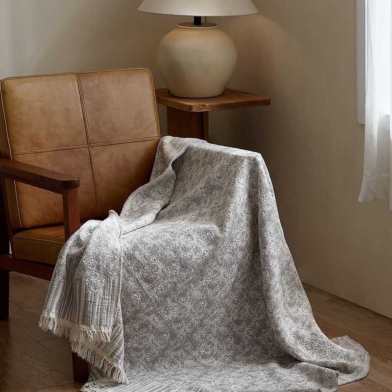 Couverture en coton tissée avec une Texture laine Couverture multifonctionnelle