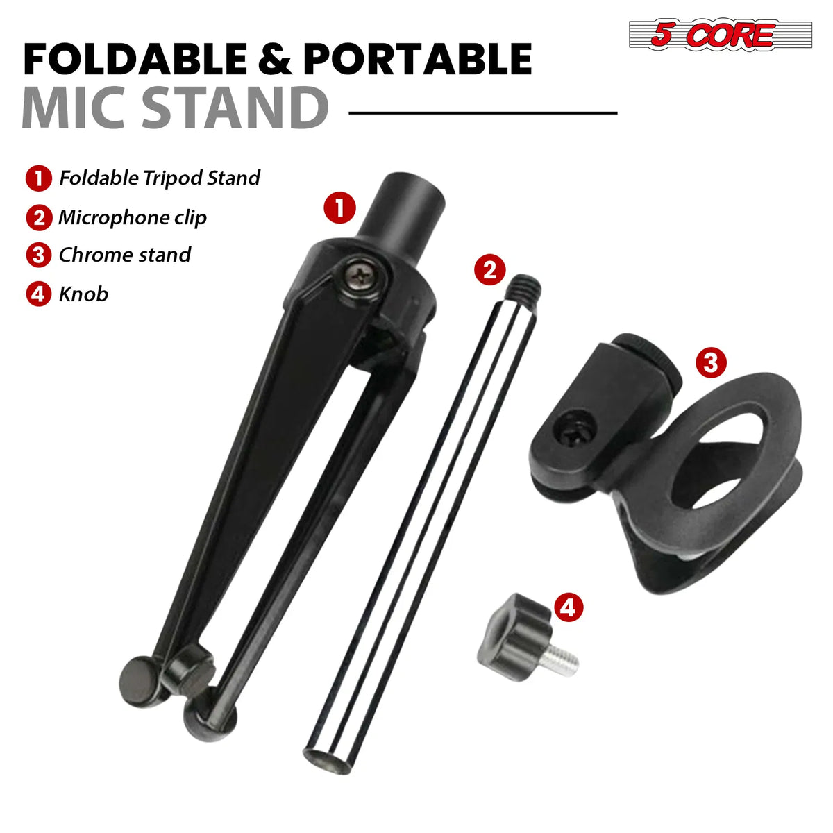 5 supports de microphone de bureau réglables de bureau Mic de bureau de base