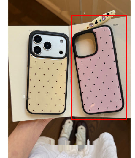 Korean Style Matte Black Frame Glossy Acrylic Phone Case