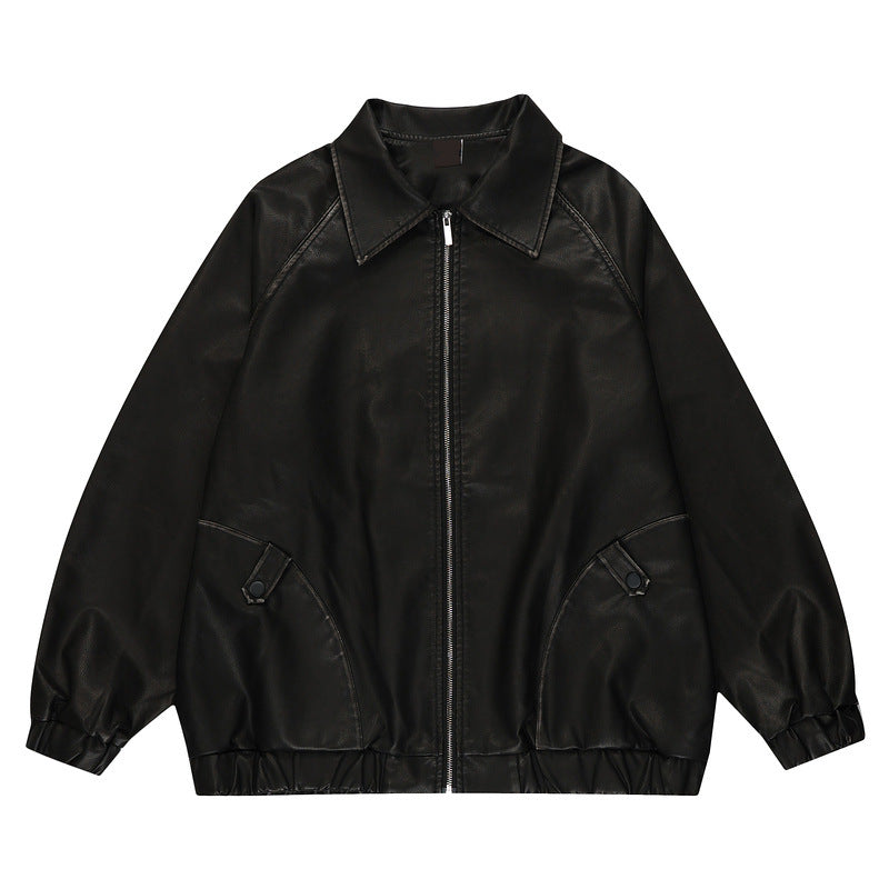 Manteau en cuir PU Maillard pour hommes