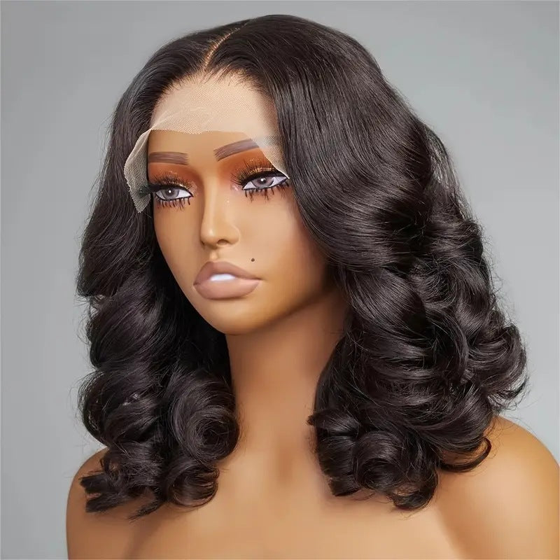 Vague du corps 4x4 Dentelle transparente Avant Bob Perruque 13x4 Cheveux humains