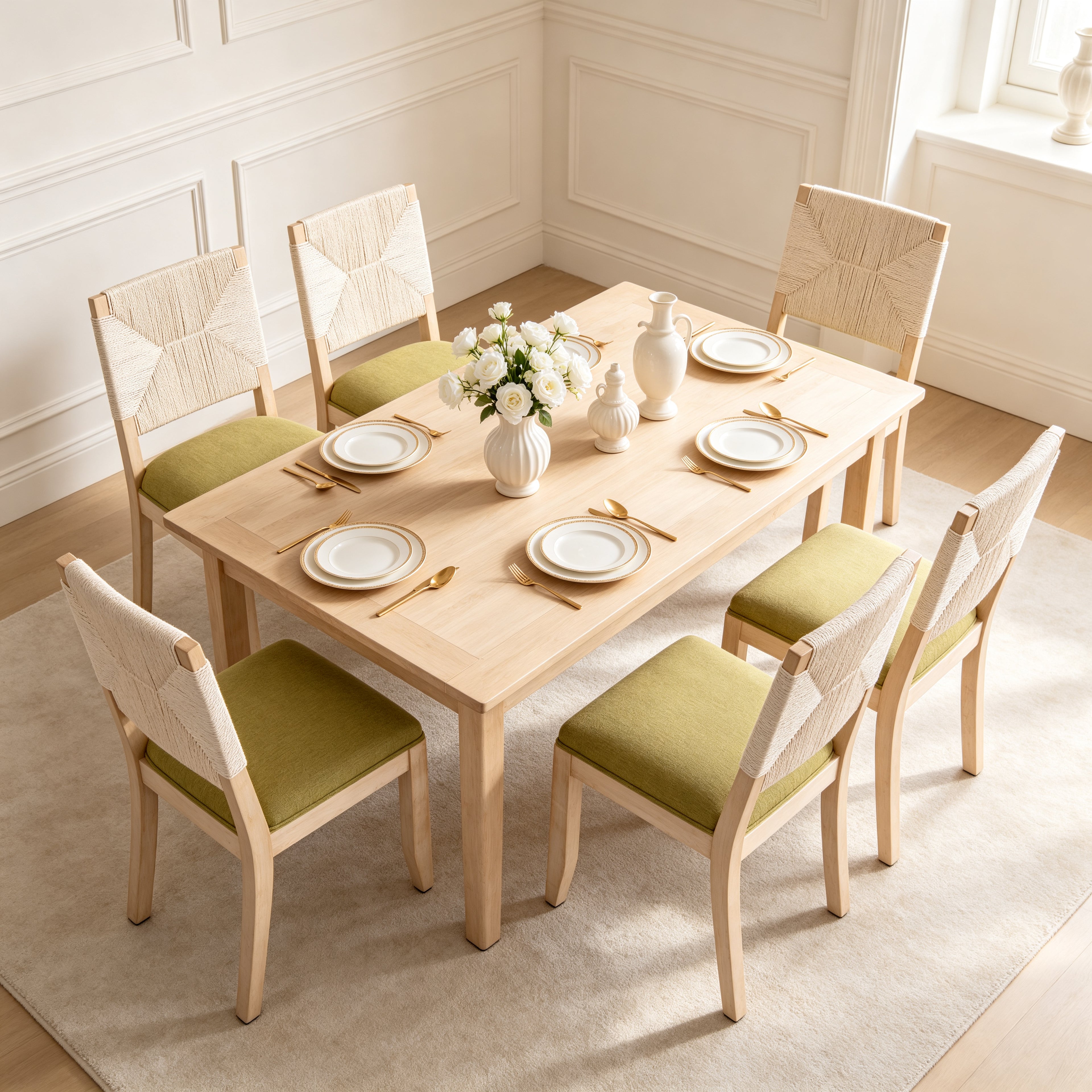 Chaises à manger à la campagne française Ensemble de 2