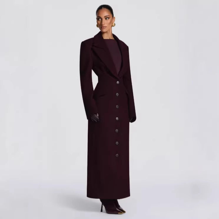 Élégant manteau en lapin de couleur solide