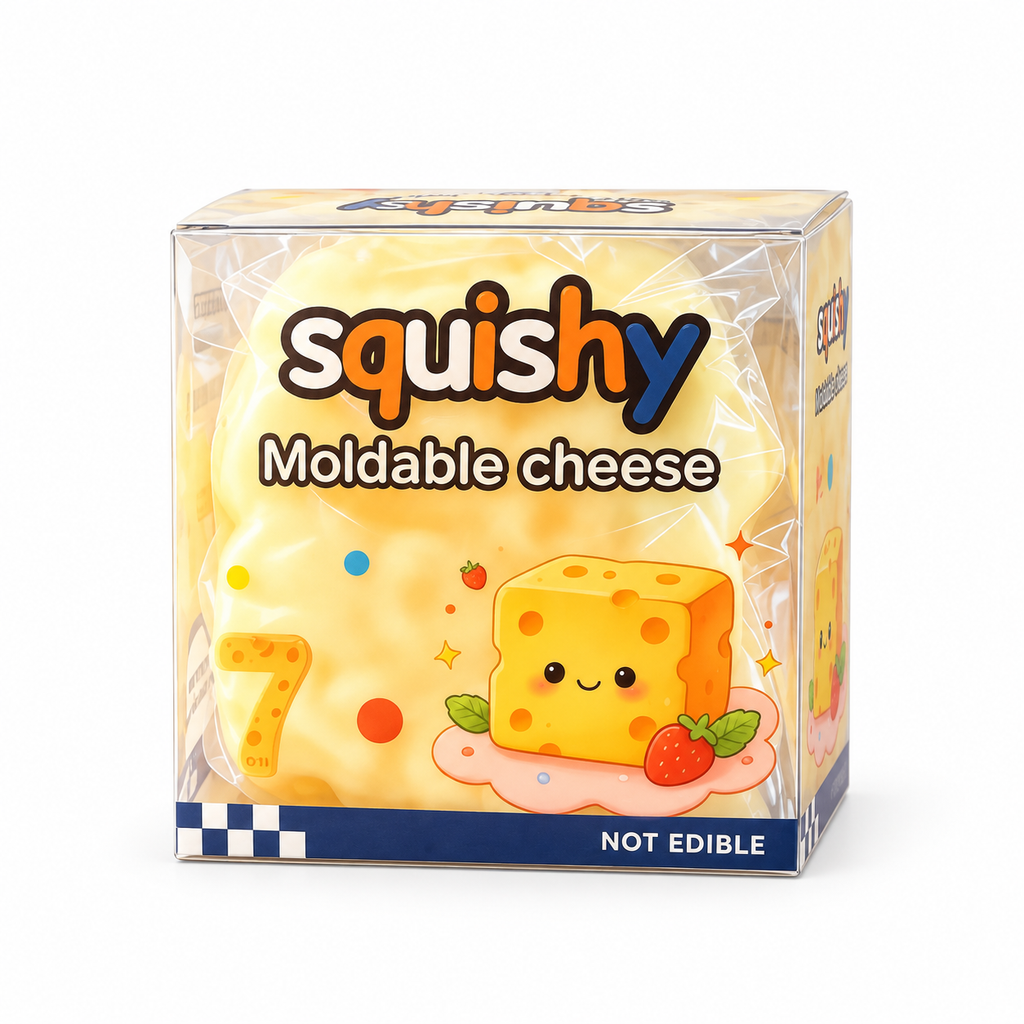 Jouet de fromage pour le stress et l'anxiété Relief Soft Skin-Feel Cheese Squeeze Toy