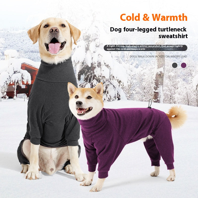 Vêtements de chien à quatre pattes High Collar Warm Vêtements de chien polaire à l'épreuve du froid