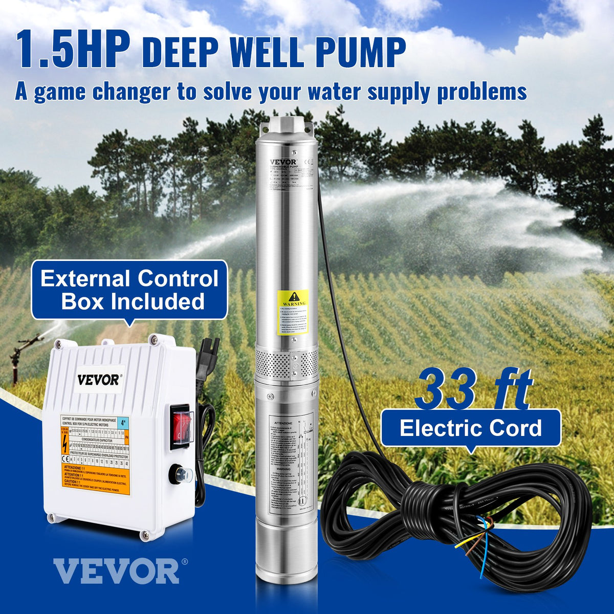 Pompe submersible à puits profond