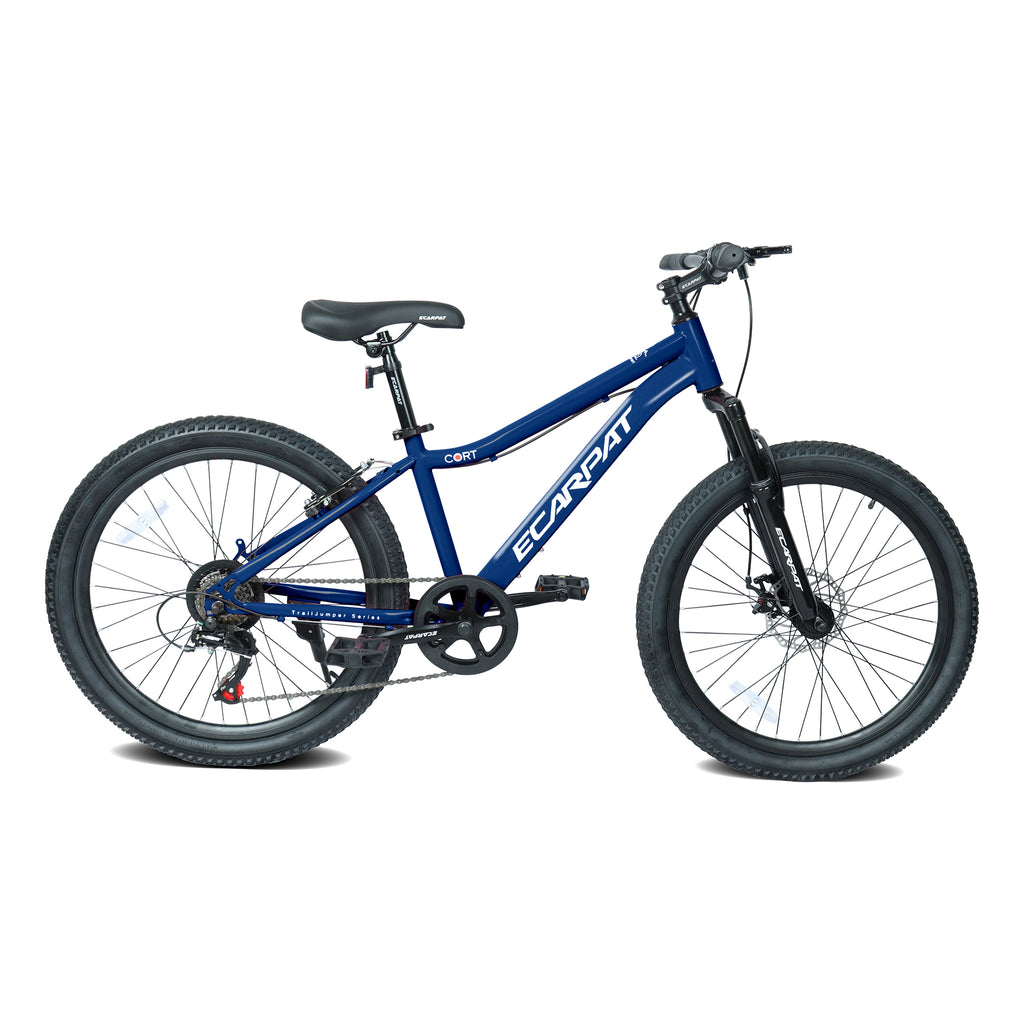 Vélo de montagne jeune 24 pouces avec 7 vitesses et suspension avant Cadre en acier durable