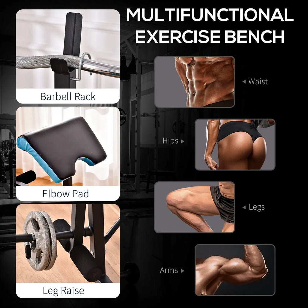 Banc de poids réglable avec rack Barbell et développeur de jambes pour le levage de poids et la fixation