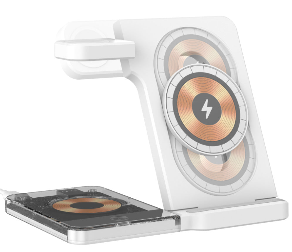 Bureau magnétique Support de recharge sans fil pliable à trois en un