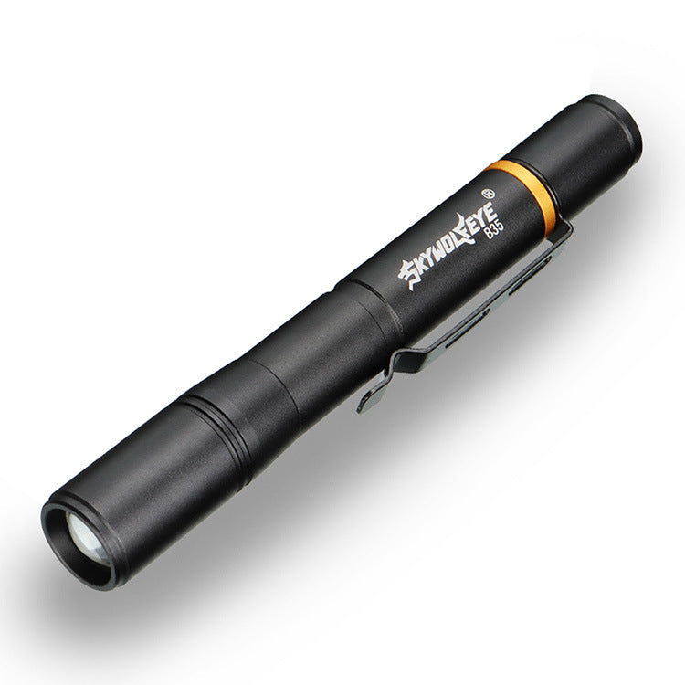 Mini-portable LED stylo-forme forte lampe de poche lampe jaune blanc