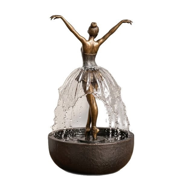 Ornement de fontaine de résine synthétique Ballerina