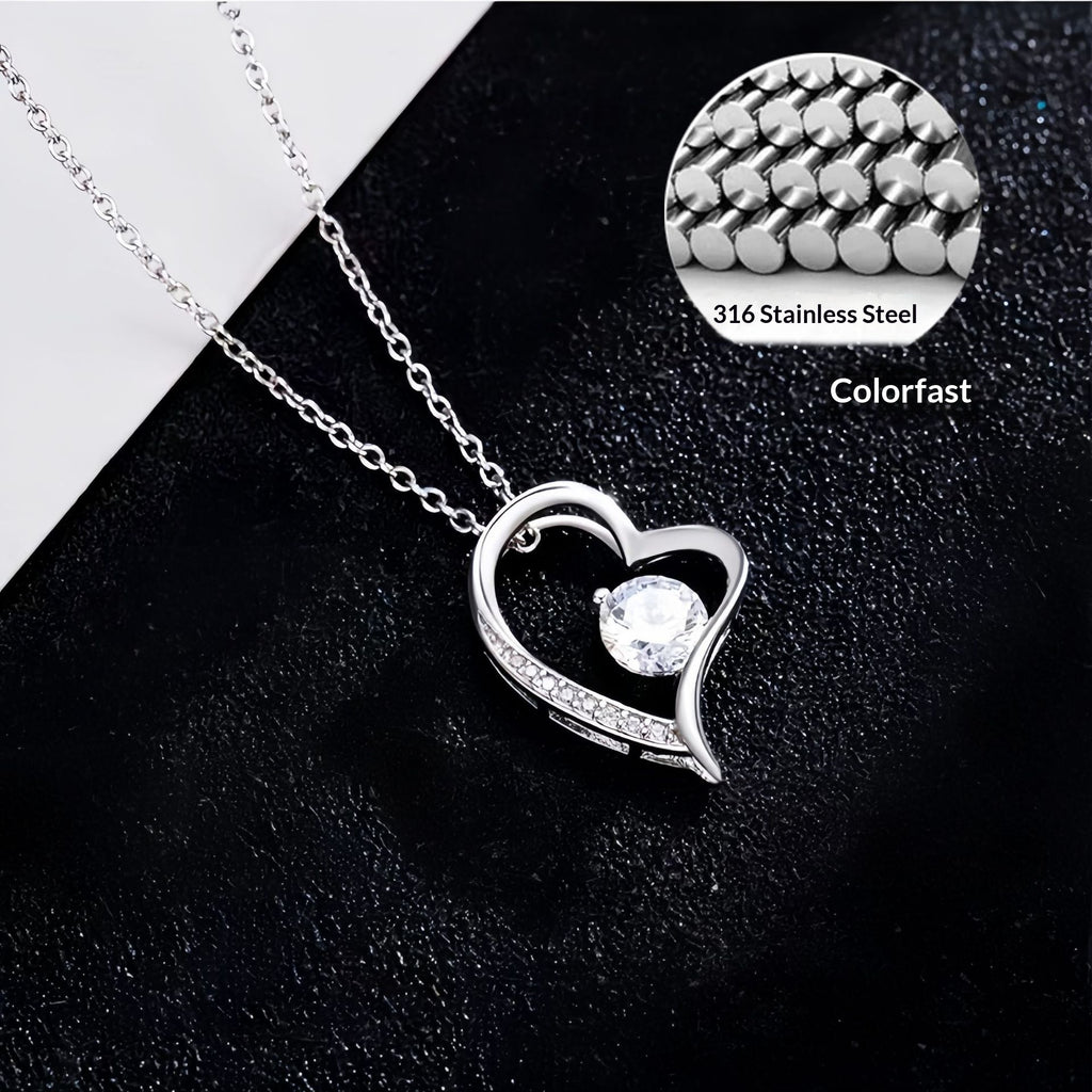 Minimaliste incrusté de diamants Stylish Polyvalent pendentif en acier inoxydable