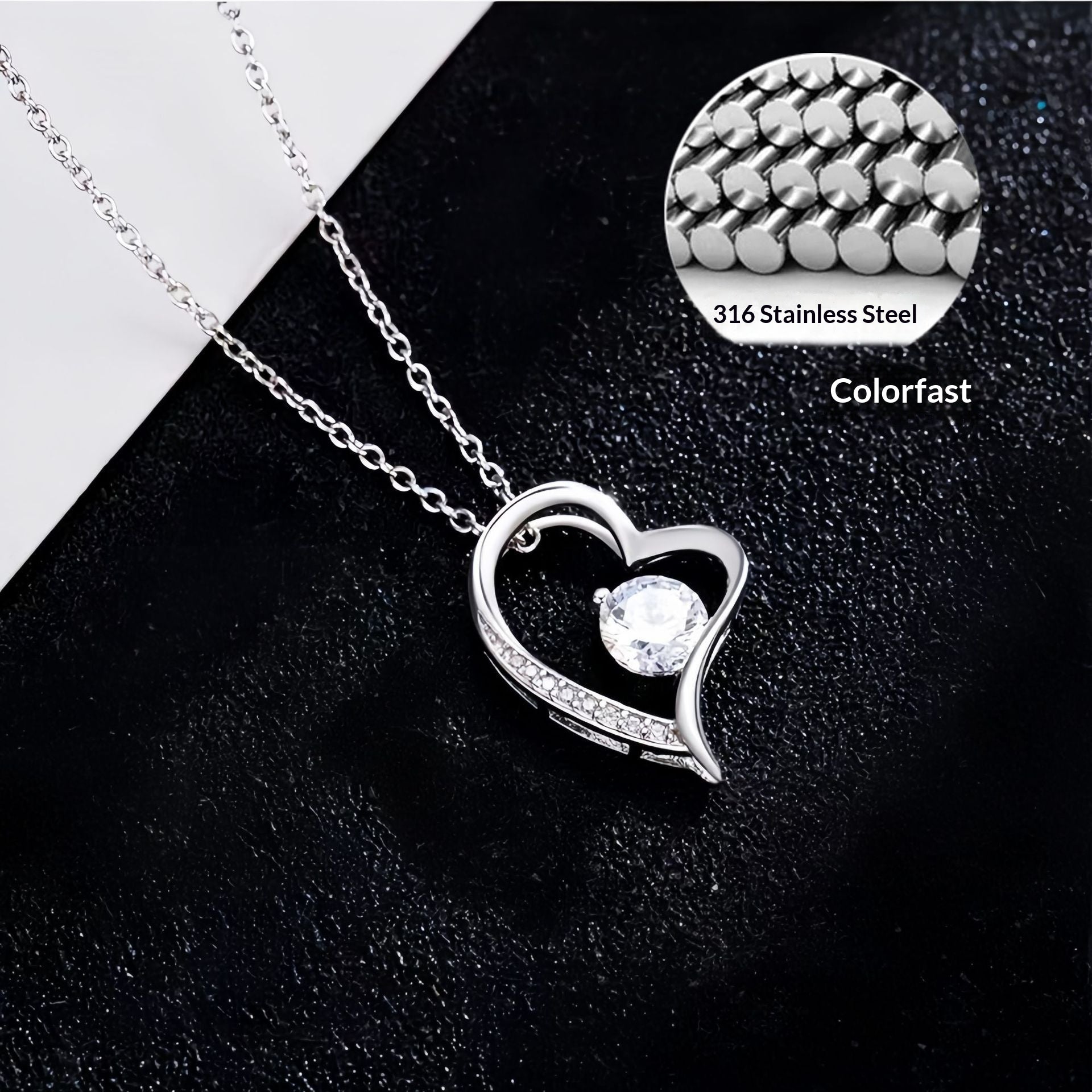 Minimaliste incrusté de diamants Stylish Polyvalent pendentif en acier inoxydable