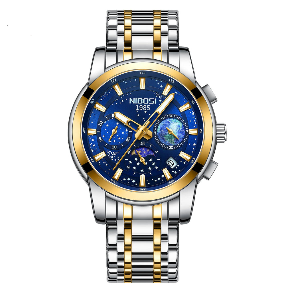 Montre Quartz d'affaires hommes ceinture en acier