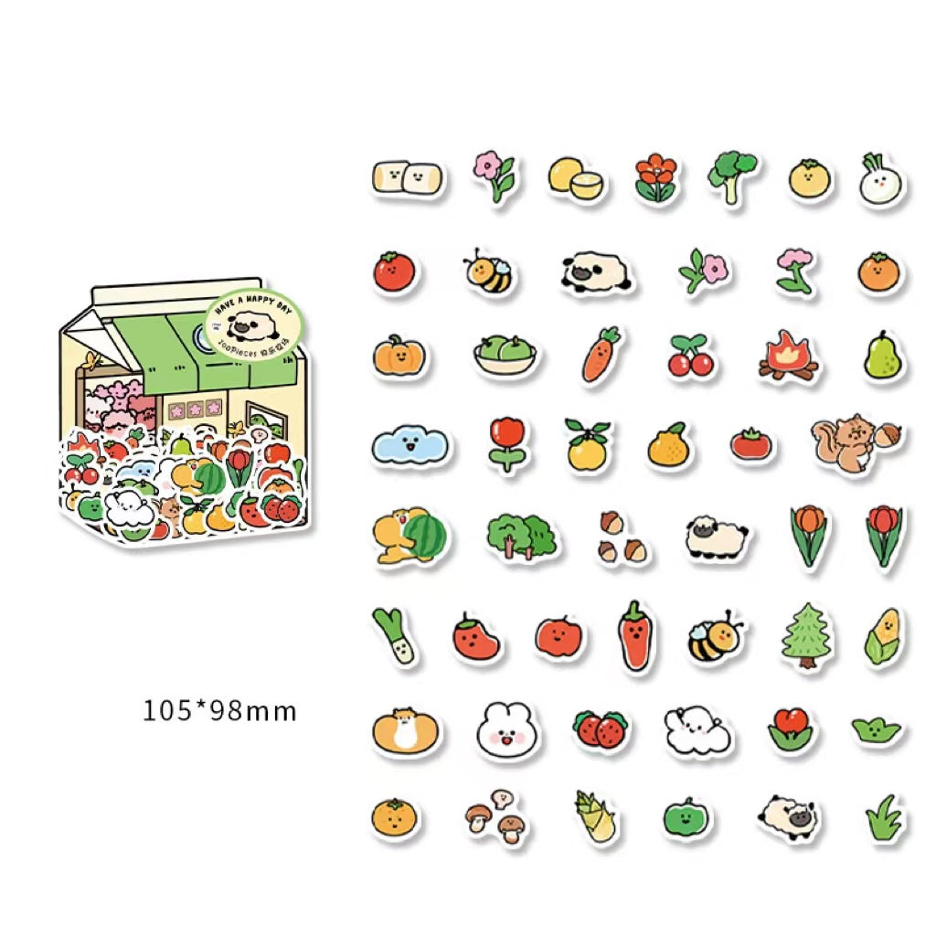 Sticker Pack Little Life Home Series Stickers Tente à main peinte à la main 100 feuilles