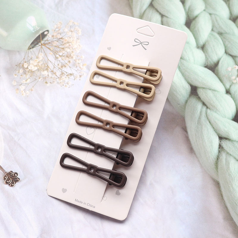 Coffee Color Series Barrettes Girl Side Clip Duckbill Clip Internet Célébrité