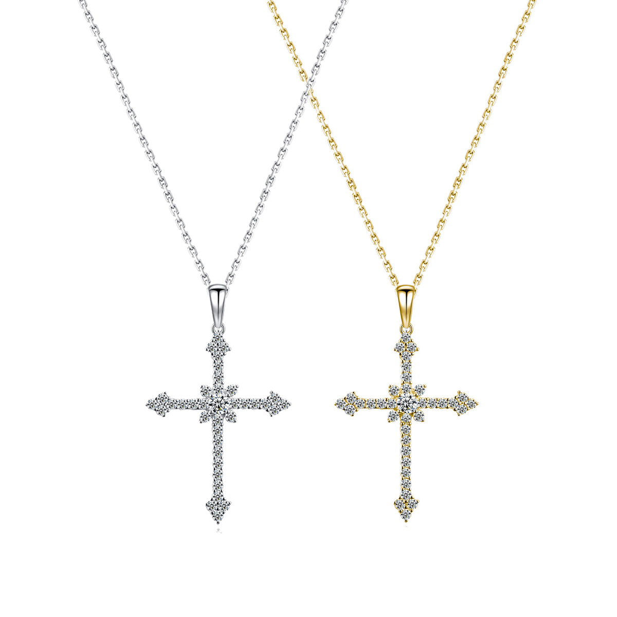 S925 Collier de traverse en mousse d'argent sterling 3.0mm Centre D Couleur VVS1 40-45cm Silv