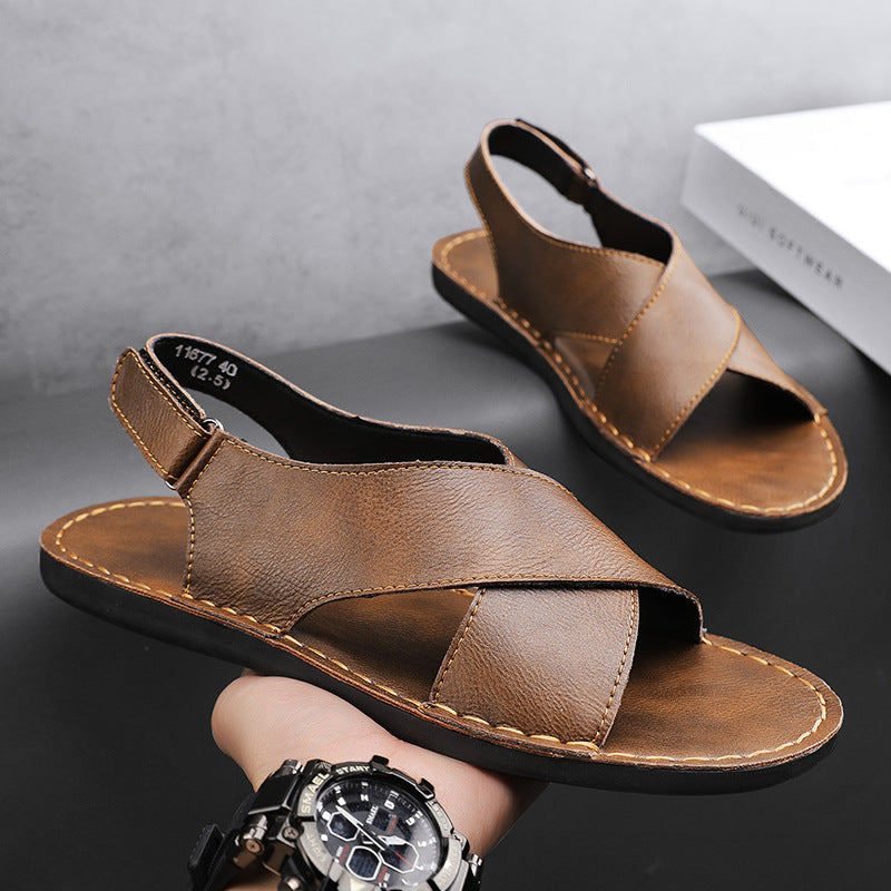 Sandales de sole cousues à la main pour le commerce extérieur de plus grande taille