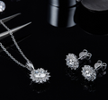 925 Collier en argent Bracelet boucle d'oreille trois pièces