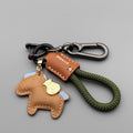 Immédiatement riche main Cowhide voiture porte clé Pendentif simple Personnalité