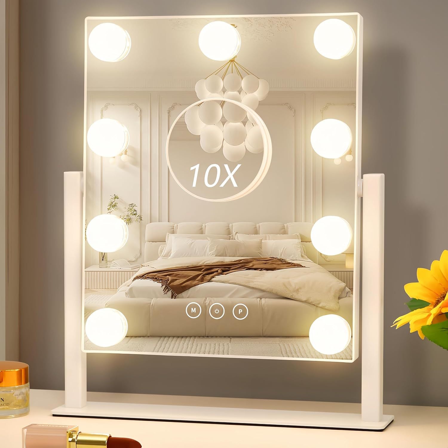 Smart maquillage miroir bureau avec ampoule remplissage de la lumière